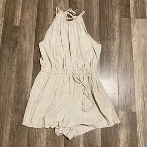 Ci Sono Cream Halter Jumpsuit